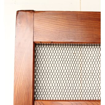 総欅 金網升格子蔵戸　W0188Y 