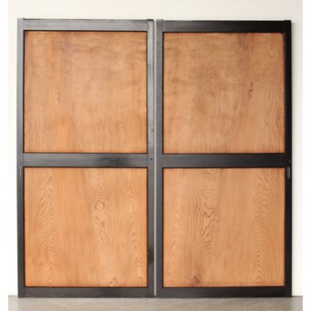 黒枠 良杢一枚板戸 2枚1組　B1091 B面　両面仕様です