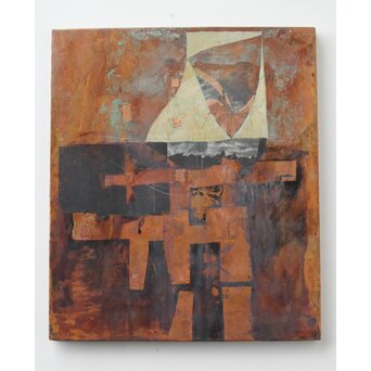 立山崇 作品 ミクストメディア銅板　Z613