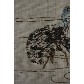 竹屋町刺繍 鳥図 掛軸　Z621 