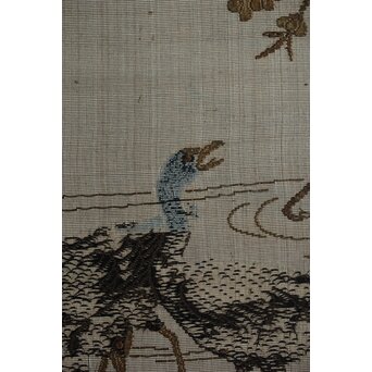 竹屋町刺繍 鳥図 掛軸　Z621 