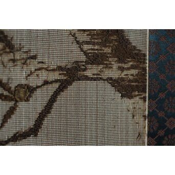 竹屋町刺繍 鳥図 掛軸　Z621 