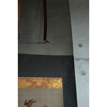 竹屋町刺繍 鳥図 掛軸　Z621 