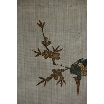 竹屋町刺繍 鳥図 掛軸　Z621 