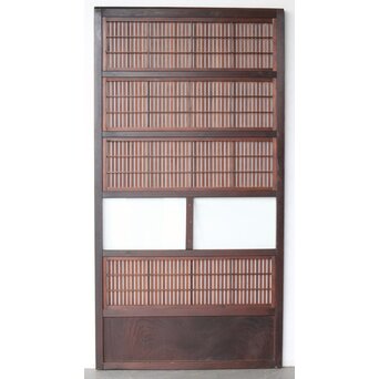 ワケあり 腰板欅 障子枠付 格子戸　L1158 ウラ