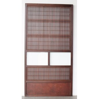 ワケあり 腰板欅 障子枠付 格子戸　L1158