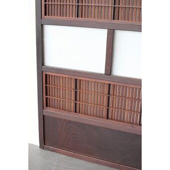 ワケあり 腰板欅 障子枠付 格子戸　L1158 