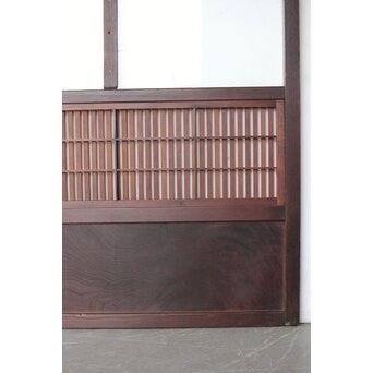 ワケあり 腰板欅 障子枠付 格子戸　L1158 