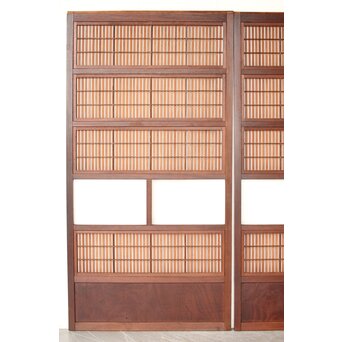 腰板欅 障子枠付 格子戸 3枚1組　L1159 