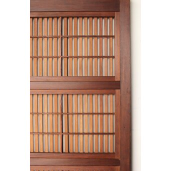 腰板欅 障子枠付 格子戸 3枚1組　L1159 