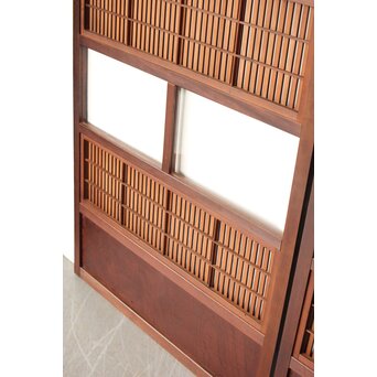 腰板欅 障子枠付 格子戸 3枚1組　L1159 