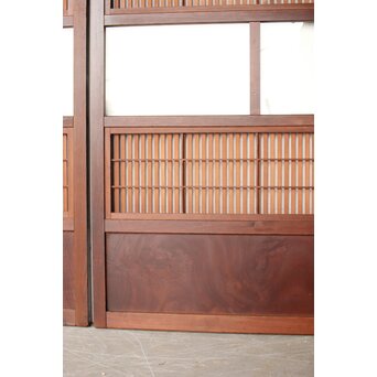 腰板欅 障子枠付 格子戸 3枚1組　L1159 