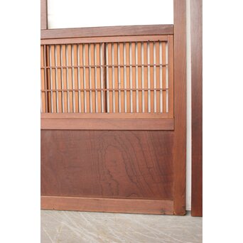 腰板欅 障子枠付 格子戸 3枚1組　L1159 