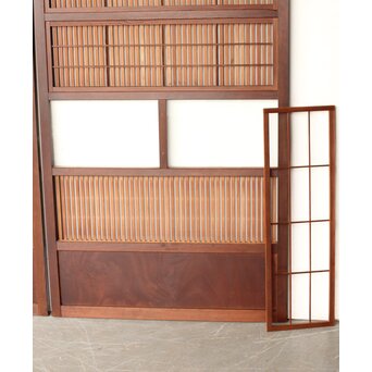 腰板欅 障子枠付 格子戸 3枚1組　L1159 