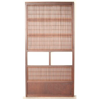 腰板欅 障子枠付 格子戸 3枚1組　L1159 C 表