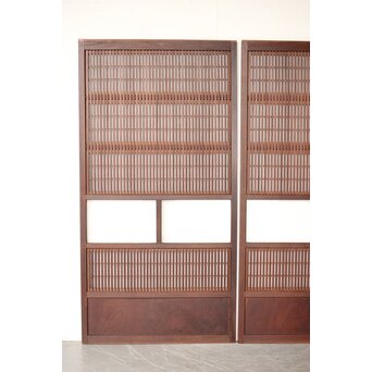 腰板欅 障子枠付 格子戸 3枚1組　L1159 