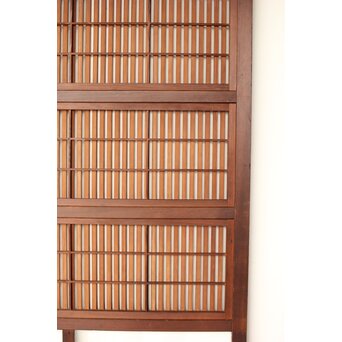 腰板欅 障子枠付 格子戸 3枚1組　L1159 