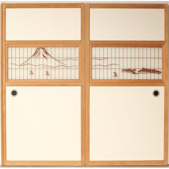 三保の松原 組子襖戸 4枚1組　F277 CD　表