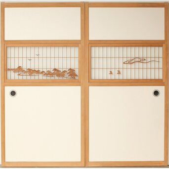三保の松原 組子襖戸 4枚1組　F277 AB　表