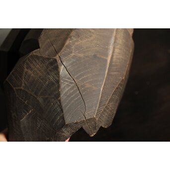 面彫 北海道産 木彫熊 白と黒 一対　X583 