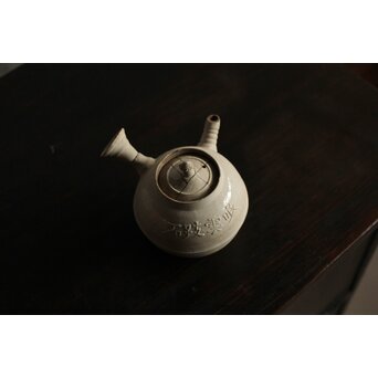 倣 青木木米 白泥眠雲跂石銘 急須 真清水蔵六 識箱　P532 