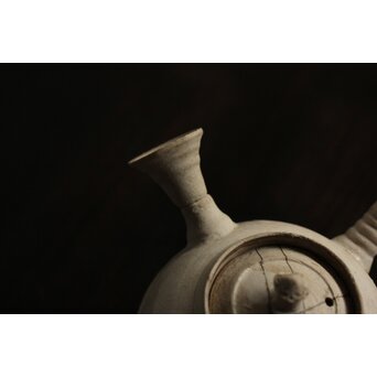 倣 青木木米 白泥眠雲跂石銘 急須 真清水蔵六 識箱　P532 