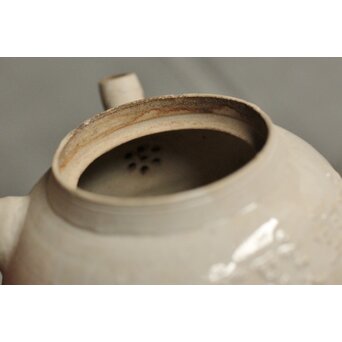 倣 青木木米 白泥眠雲跂石銘 急須 真清水蔵六 識箱　P532 