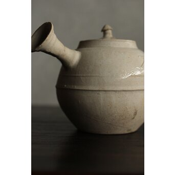 倣 青木木米 白泥眠雲跂石銘 急須 真清水蔵六 識箱　P532 