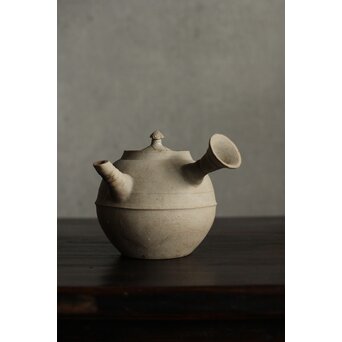 倣 青木木米 白泥眠雲跂石銘 急須 真清水蔵六 識箱　P532 