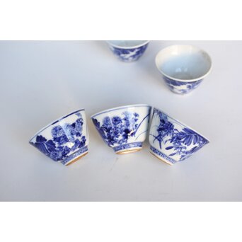 清水七兵衛 染付煎茶碗 五客　P535 