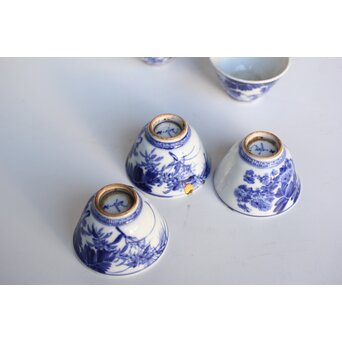 清水七兵衛 染付煎茶碗 五客　P535 