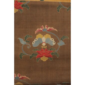 友禅染【布袋唐子図】染絵 染掛軸　Z623 