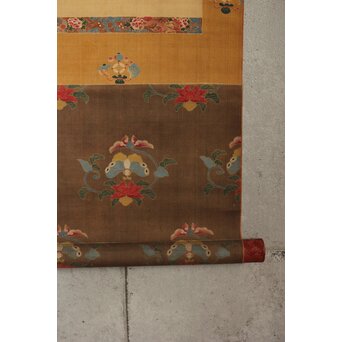 友禅染【布袋唐子図】染絵 染掛軸　Z623 