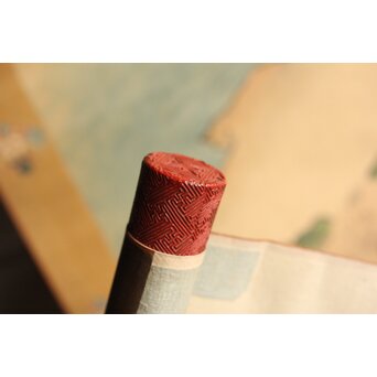 友禅染【布袋唐子図】染絵 染掛軸　Z623 