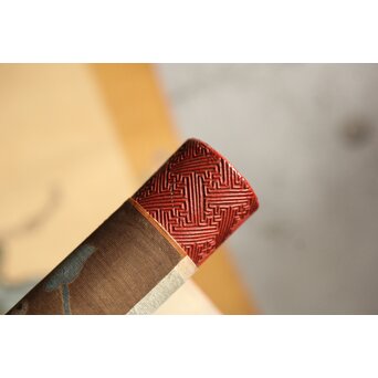 友禅染【布袋唐子図】染絵 染掛軸　Z623 