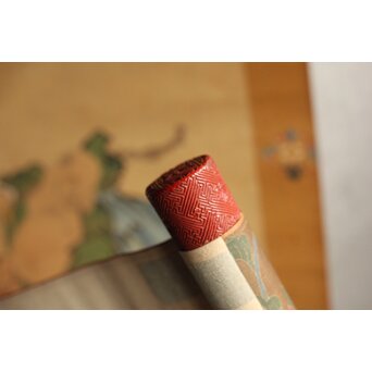 友禅染【布袋唐子図】染絵 染掛軸　Z623 