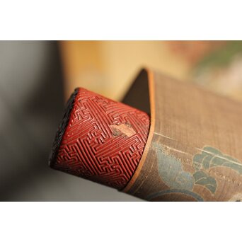 友禅染【布袋唐子図】染絵 染掛軸　Z623 