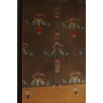 友禅染【布袋唐子図】染絵 染掛軸　Z623 