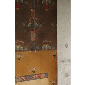 友禅染【布袋唐子図】染絵 染掛軸　Z623 