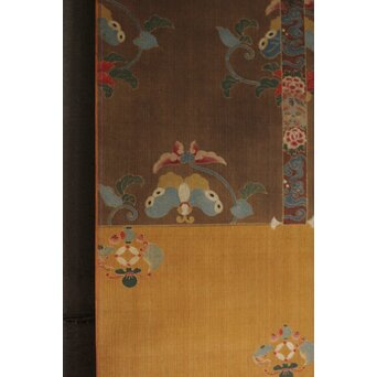 友禅染【布袋唐子図】染絵 染掛軸　Z623 