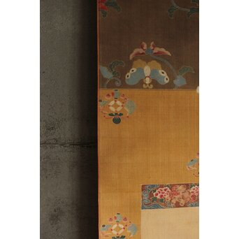 友禅染【布袋唐子図】染絵 染掛軸　Z623 