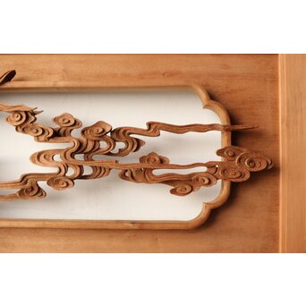 寿光秀作 井波彫刻 天女 木彫欄間 2枚1組　R0466 