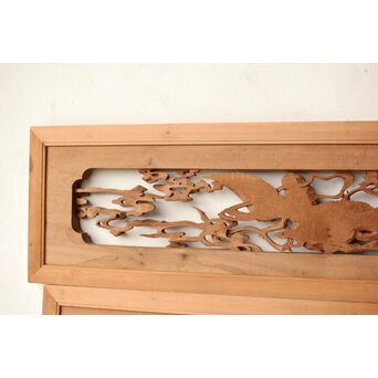 寿光秀作 井波彫刻 天女 木彫欄間 2枚1組　R0466 