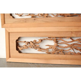 寿光秀作 井波彫刻 天女 木彫欄間 2枚1組　R0466 