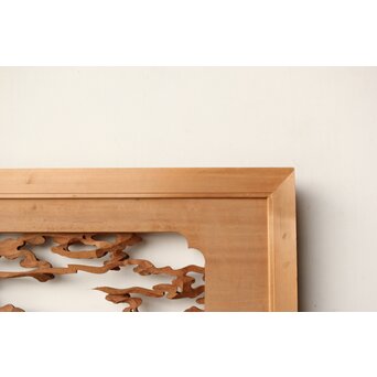 寿光秀作 井波彫刻 天女 木彫欄間 2枚1組　R0466 