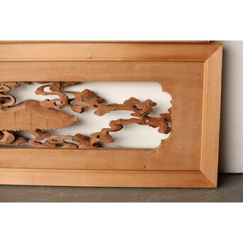 寿光秀作 井波彫刻 天女 木彫欄間 2枚1組　R0466 