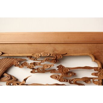 寿光秀作 井波彫刻 天女 木彫欄間 2枚1組　R0466 