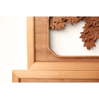 寺崎明 井波彫刻 花鳥木彫欄間 2枚1組　R0467 