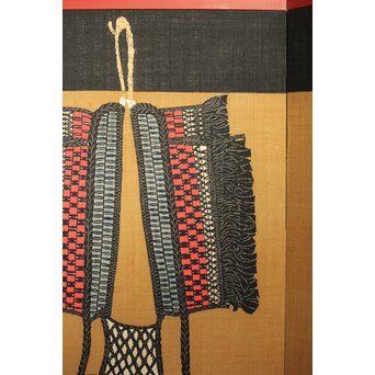 芹沢銈介 型染 ばんどり図屏風　Z626 