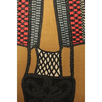 芹沢銈介 型染 ばんどり図屏風　Z626 